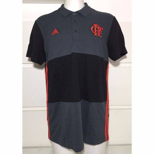 Assistência Técnica, SAC e Garantia do produto Camisa Polo 3S Flamengo Adidas Listrada Cinza e Preta
