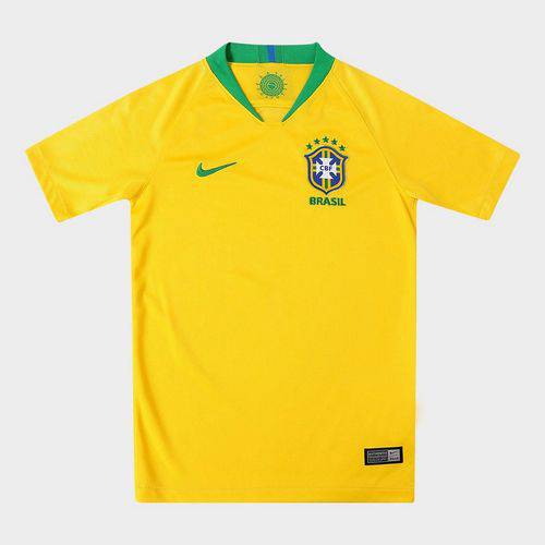 Assistência Técnica, SAC e Garantia do produto Camisa Seleção Brasil Juvenil I 2018 S/n° - Torcedor Nike - Amarelo e Verde
