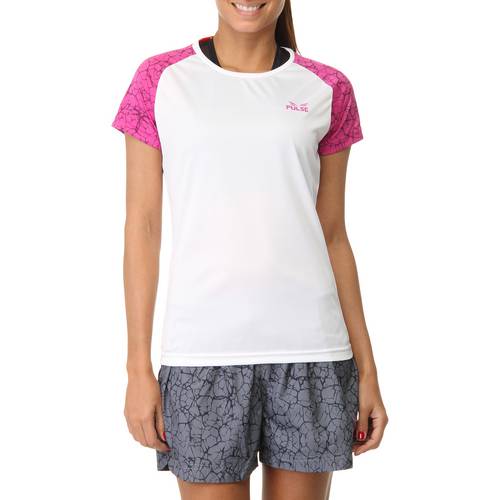 Assistência Técnica, SAC e Garantia do produto Camiseta Esportiva Pulse Mangas Estampadas Branco / Pink M