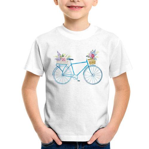 Assistência Técnica, SAC e Garantia do produto Camiseta Infantil Bicicleta e Flores - Foca na Moda