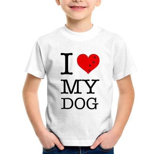 Assistência Técnica, SAC e Garantia do produto Camiseta Infantil I Love My Dog - Foca na Moda