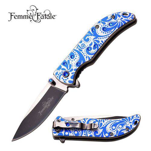 Assistência Técnica, SAC e Garantia do produto Canivete Assistido Femme Fatale Azul Master Cutlery