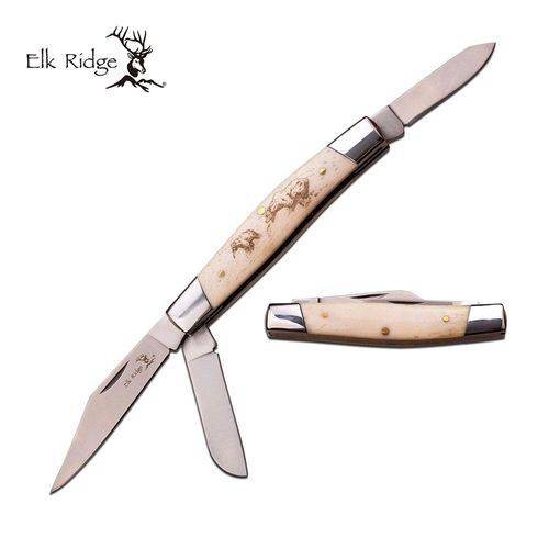 Assistência Técnica, SAC e Garantia do produto Canivete Elk Ridge com Três Lâminas Tala em Osso Master Cutlery