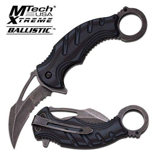 Assistência Técnica, SAC e Garantia do produto Canivete Karambit Serrilhado Tala em G10 Cinza com Abertura Assistida Master Cutlery