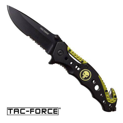 Assistência Técnica, SAC e Garantia do produto Canivete Tac-force Amarelo com Caveira e Abertura Assistida Master Cutlery