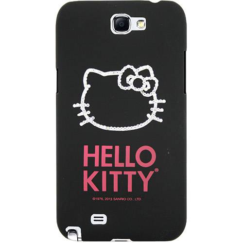 Assistência Técnica, SAC e Garantia do produto Capa para Celular Galaxy Note 2 Hello Kitty Cristais Policarbonato Preta - Case Mix