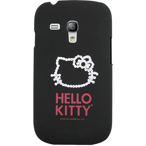 Assistência Técnica, SAC e Garantia do produto Capa para Celular Galaxy S3 Mini Hello Kitty Cristais Policarbonato Preta - Case Mix