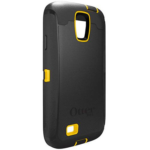 Assistência Técnica, SAC e Garantia do produto Capa para Celular Samsung Galaxy 4 Defender Preta com Detalhe Amarelo - Otterbox