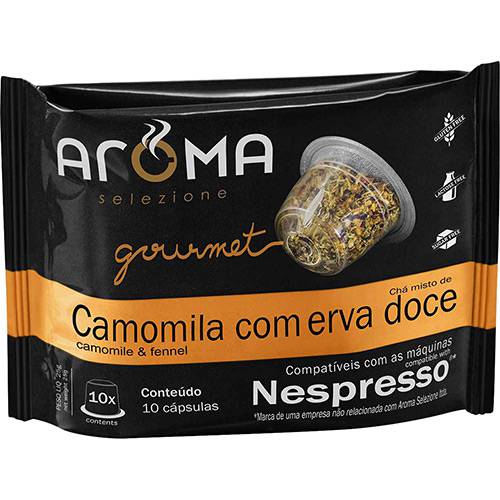 Assistência Técnica, SAC e Garantia do produto Cápsulas de Chá de Camomila com Erva-Doce Aroma Selezione Compatível Nespresso - 10 Unidades