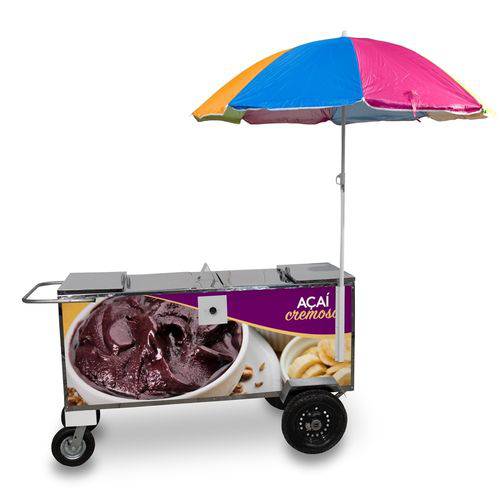 Assistência Técnica, SAC e Garantia do produto Carrinho de Açaí Duplo Premium + Rodas Pneumáticas + Mesa de Inox