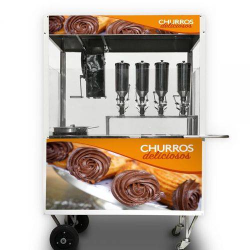 Assistência Técnica, SAC e Garantia do produto Carrinho de Churros 120cm com Masseira Engrenagem + 4 Doceiras