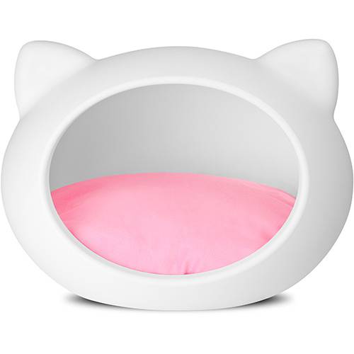 Assistência Técnica, SAC e Garantia do produto Casa P/ Gatos Cat Cave Branco - Almofada Rosa - Guisa Pet
