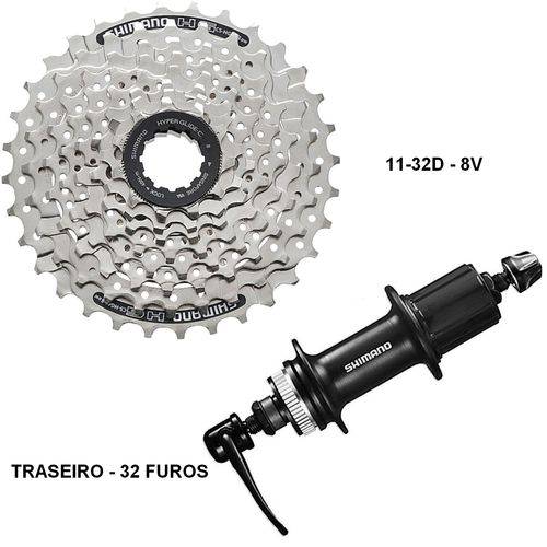 Assistência Técnica, SAC e Garantia do produto Cassete Shimano Alivio Cs-hg41 11-32d + Cubo Traseiro Shimano Tourney Tx Fh-tx505 32 Furos - 8v