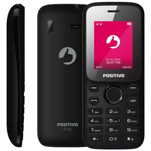 Assistência Técnica, SAC e Garantia do produto Celular Desbloqueado Positivo P25 Preto com Tela 1.8, Dual Chip, Câmera Vga, Bluetooth e Rádio Fm