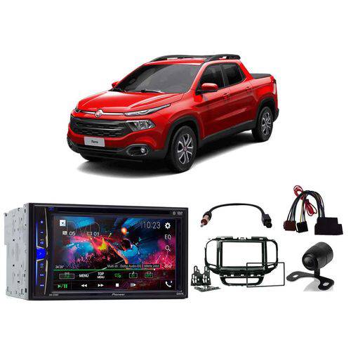 Assistência Técnica, SAC e Garantia do produto Central Multimidia Pioneer AVH-A208BT C/ Moldura 2 Din + Câmera de Ré + Chicotes para Fiat Toro