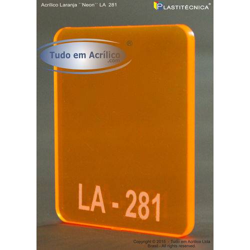 Assistência Técnica, SAC e Garantia do produto Chapa Placa de Acrílico Laranja LA 281 200x100cm 4mm