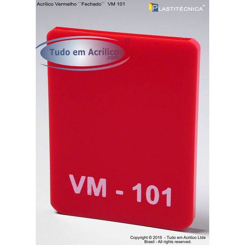Assistência Técnica, SAC e Garantia do produto Chapa Placa de Acrílico Vermelho VM 101 200x100cm 4mm