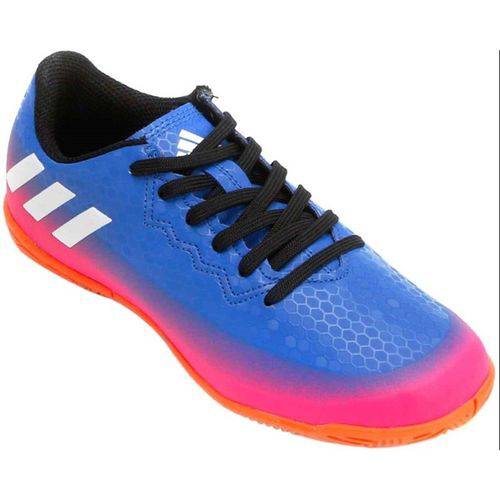 Assistência Técnica, SAC e Garantia do produto Chuteira Infantil Futsal Adidas Messi 16.4 TF BB5657 Azul/Rosa 30
