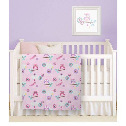 Assistência Técnica, SAC e Garantia do produto Cobertor Bebe Prime Baby Flannel Toque de Seda 90 X 110 Cm Coruja