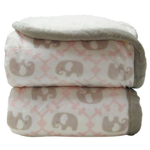 Assistência Técnica, SAC e Garantia do produto Cobertor Donna Bebê 100x75 Cm Elefante Rosa com Sherpa