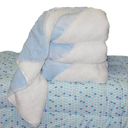 Assistência Técnica, SAC e Garantia do produto Cobertor Donna Bebê 110x90 Cm Azul Microfibra Plush com Sherpa