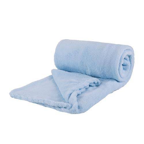 Assistência Técnica, SAC e Garantia do produto Cobertor Manta Microfibra Casal Azul Claro 180 X 220 Cm