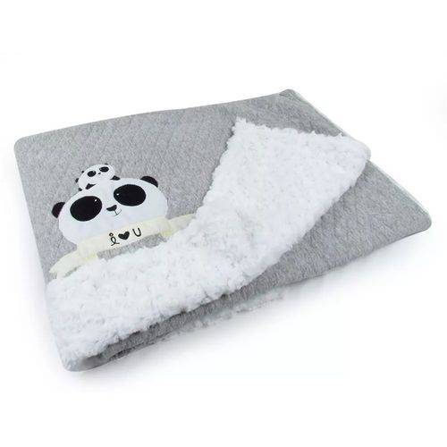 Assistência Técnica, SAC e Garantia do produto Cobertor Matelassê com Pelúcia Panda Cinza - Coração de Mãe