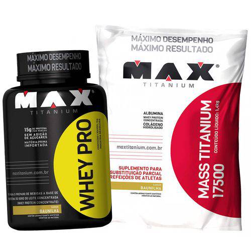 Assistência Técnica, SAC e Garantia do produto Combo Whey Proten Pro + Hipercalorico Mass Max Titanium