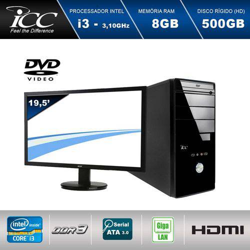 Assistência Técnica, SAC e Garantia do produto Computador com Monitor 19.5" Led Desktop ICC IV2381D Intel Core I3 3.10 Ghz 8gb HD 500GB Linux + DVD