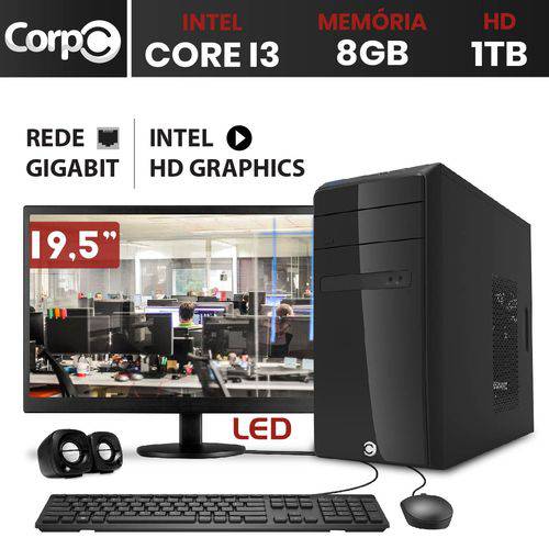 Assistência Técnica, SAC e Garantia do produto Computador com Monitor LED 19" Desktop CorpC Line Intel Core I3 8GB HD 1TB Intel HD Graphics