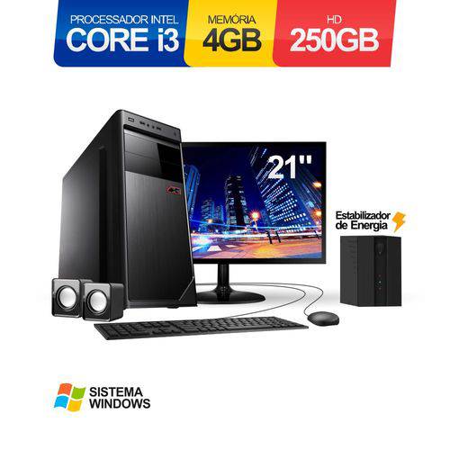 Assistência Técnica, SAC e Garantia do produto Computador Corporate Intel Core I3 2.93Ghz 4Gb HD 250Gb Monitor Led 21'' Kit Teclado Mouse Caixa de Som Estabilizador e com Windows