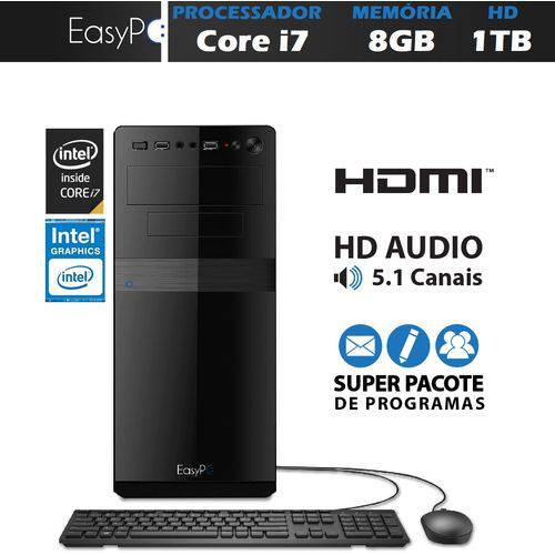 Assistência Técnica, SAC e Garantia do produto Computador Desktop EasyPC Intel Core I7 3.8Ghz 8GB HD 1TB HDMI Full HD