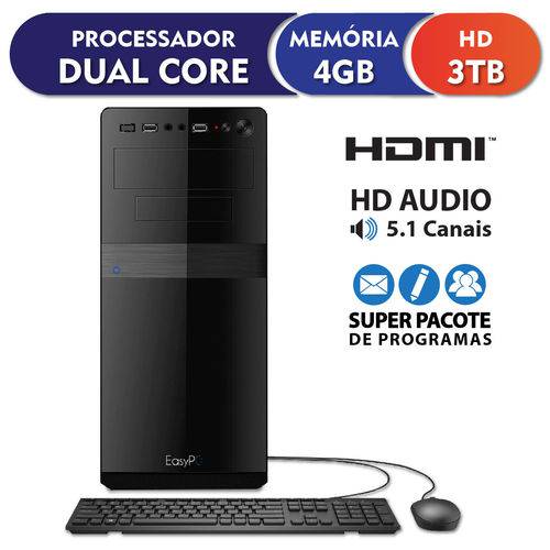 Assistência Técnica, SAC e Garantia do produto Computador Desktop EasyPC Intel Dual Core 2.58Ghz 4GB HD 3TB HDMI Full HD USB 3.0