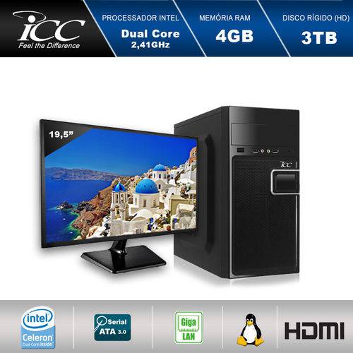 Assistência Técnica, SAC e Garantia do produto Computador Desktop Icc Iv1844sm19 Intel Dual Core 2.41ghz 4gb HD 3tb USB 3.0 Hdmi Full HD Monitor Led 19,5"