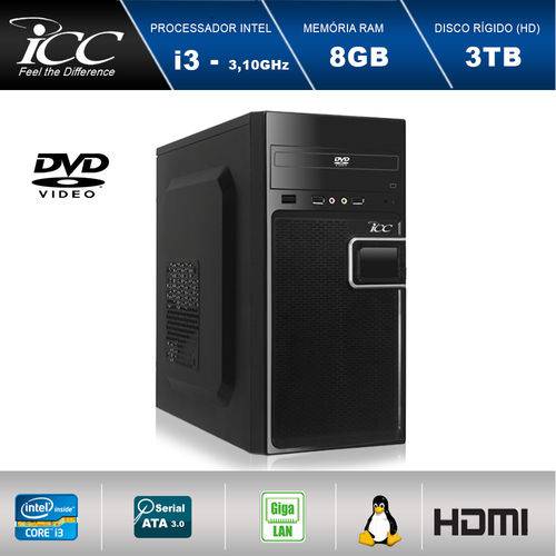 Assistência Técnica, SAC e Garantia do produto Computador Desktop Icc Iv2384d Intel Core I3 3.10 Ghz 8gb HD 3tb Dvdrw USB 3.0 Hdmi Full HD