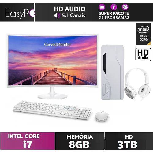 Assistência Técnica, SAC e Garantia do produto Computador EasyPC Powered By Intel Core I7 8GB 3TB Monitor 31.5" Curvo Samsung Fone Sony Wifi