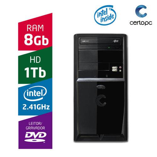 Assistência Técnica, SAC e Garantia do produto Computador Intel Dual Core 2.41GHz 8GB HD 1TB DVD Certo PC FIT 1074