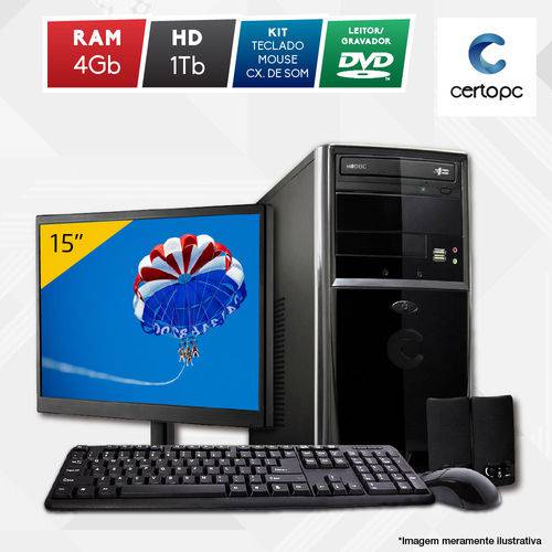 Assistência Técnica, SAC e Garantia do produto Computador + Monitor 15” Intel Dual Core 2.41GHz 4GB HD 1TB DVD Certo PC Fit 103