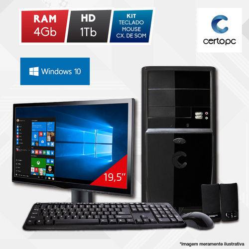 Assistência Técnica, SAC e Garantia do produto Computador + Monitor 19” Intel Dual Core 2.41GHz 4GB HD 1TB Windows 10 SL Certo PC Fit 104