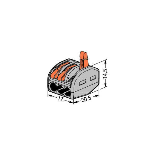 Assistência Técnica, SAC e Garantia do produto Conector Wago Compacto Emenda 3 Fios 32a 222-413