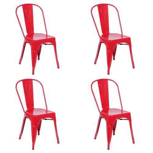Assistência Técnica, SAC e Garantia do produto Conjunto 04 Cadeiras Iron Tolix - Vermelha