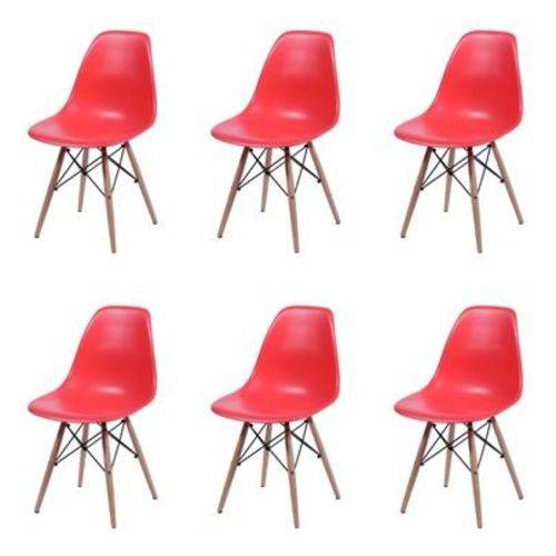 Assistência Técnica, SAC e Garantia do produto Conjunto 6 Cadeiras Dkr Eames Polipropileno Base Eiffel Madeira Vermelha Inovakasa