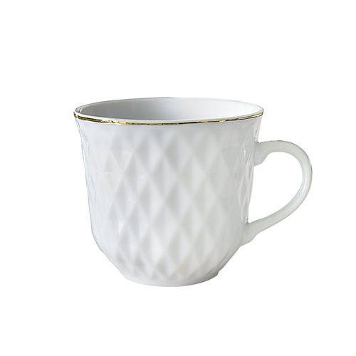 Assistência Técnica, SAC e Garantia do produto Conjunto 6 Xicaras para Café de Porcelana Branca com Filete 90ml Lyor Branco/Dourado