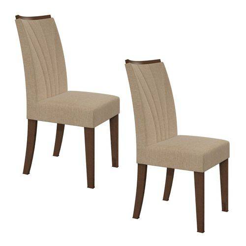 Assistência Técnica, SAC e Garantia do produto Conjunto 2 Cadeiras Apogeu Móveis Lopas Imbuia/Linho Rinzai Bege