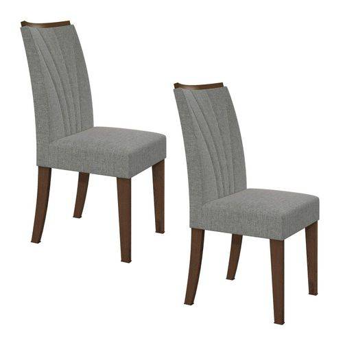 Assistência Técnica, SAC e Garantia do produto Conjunto 2 Cadeiras Apogeu Móveis Lopas Imbuia/linho Rinzai Cinza