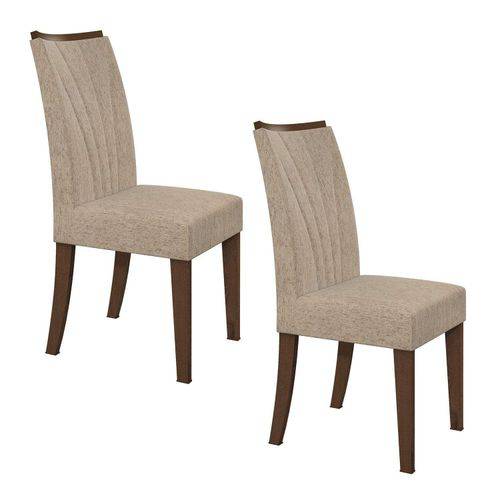 Assistência Técnica, SAC e Garantia do produto Conjunto 2 Cadeiras Apogeu Móveis Lopas Imbuia/velvet Linho Creme