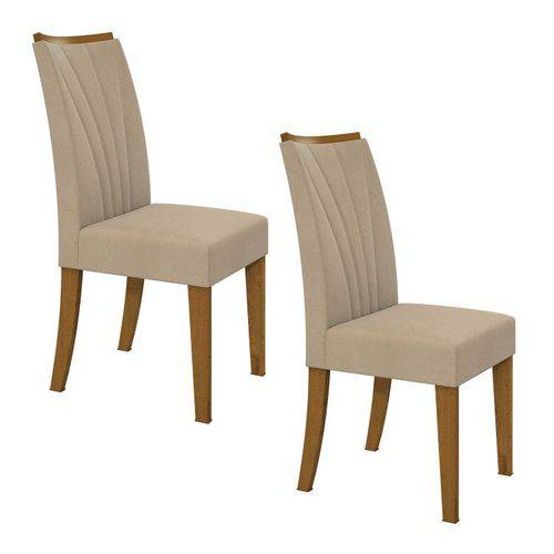 Assistência Técnica, SAC e Garantia do produto Conjunto 2 Cadeiras Apogeu Móveis Lopas Rovere/veludo Naturale Creme