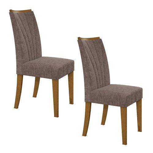 Assistência Técnica, SAC e Garantia do produto Conjunto 2 Cadeiras Apogeu Móveis Lopas Rovere/Velvet Riscado Castor
