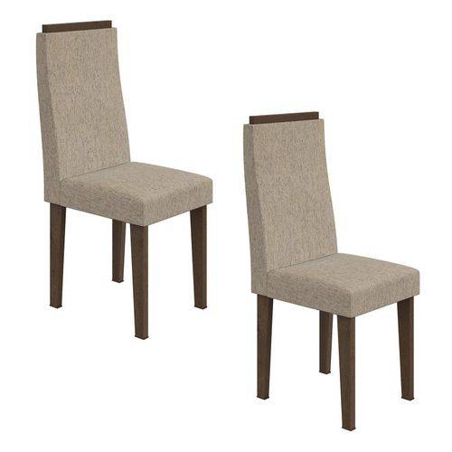 Assistência Técnica, SAC e Garantia do produto Conjunto 2 Cadeiras Dafne Móveis Lopas Imbuia/velvet Linho Creme