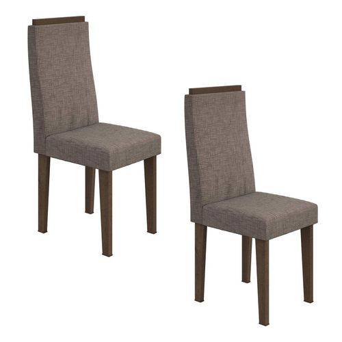 Assistência Técnica, SAC e Garantia do produto Conjunto 2 Cadeiras Dafne Móveis Lopas Imbuia/velvet Riscado Castor